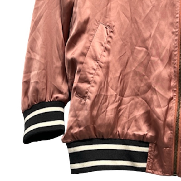 LIMITED Edition Pink Satin Embroidered Floral Billabong Jacket  Size Medium - Picture 11 of 15